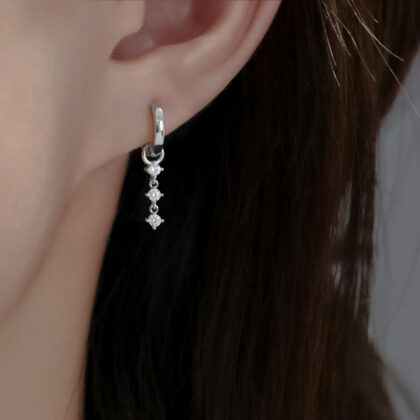 Fashionable Light-Luxury Zircon Combination Earrings