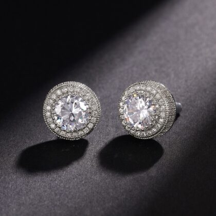 Euro-American Full-Diamond Hip-Hop Men's Earrings