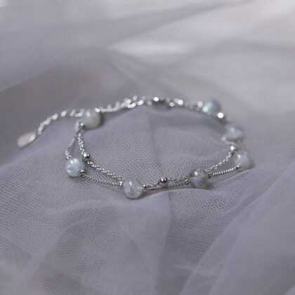 Natural Double-Layer Moonstone Bracelet For Women